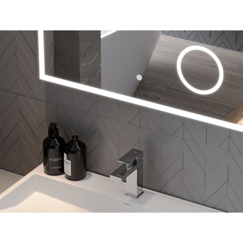 Mexen Kala lustro łazienkowe podświetlane z lusterkiem kosmetycznym 80 x 60 cm, LED 6000K, antypara - 9820-080-060-611-00
