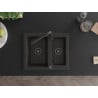 Mexen Carlos zlewozmywak granitowy 1,5-komorowy z baterią kuchenną Duero, czarny/złoty metalik - 6518-75-671600-70-B