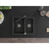 Mexen Carlos zlewozmywak granitowy 1,5-komorowy z baterią kuchenną Duero, czarny - 6518-77-671600-70