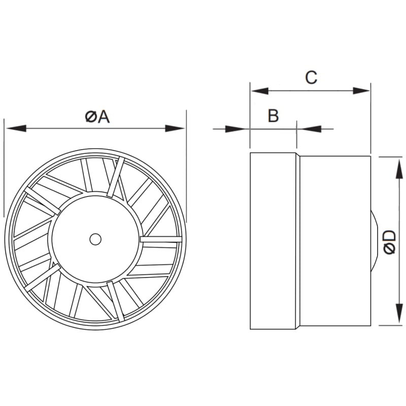 Mexen ZXR 100 wentylator łazienkowy kanałowy, biały - W9607-100-00