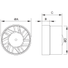 Mexen ZXR 100 wentylator łazienkowy kanałowy, biały - W9607-100-00