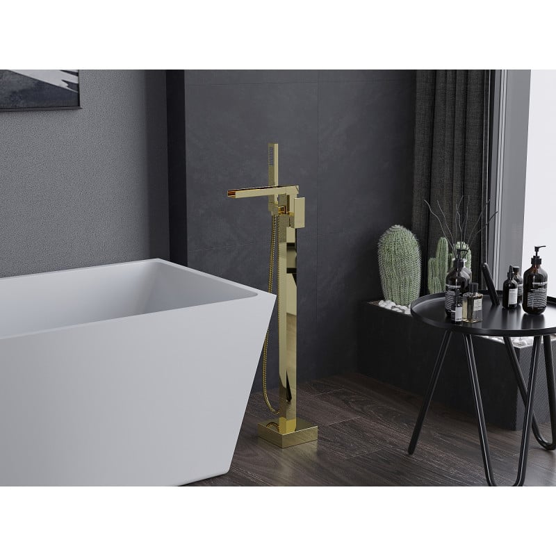 Mexen Algar wolnostojąca bateria wannowa, złota - 75733-50
