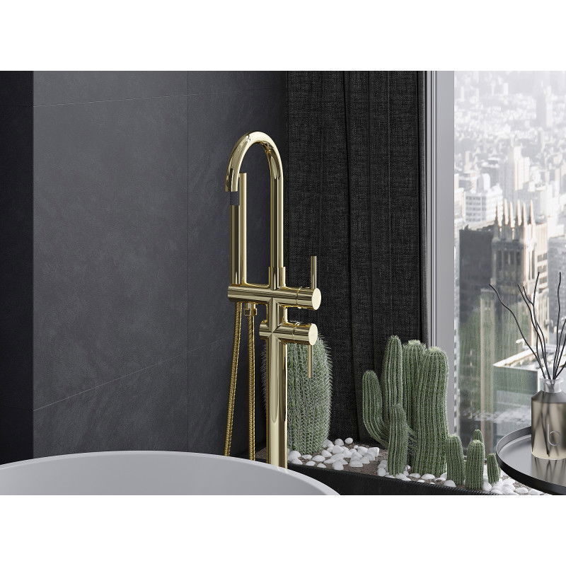 Mexen Alma wolnostojąca bateria wannowa, złota - 75033-50