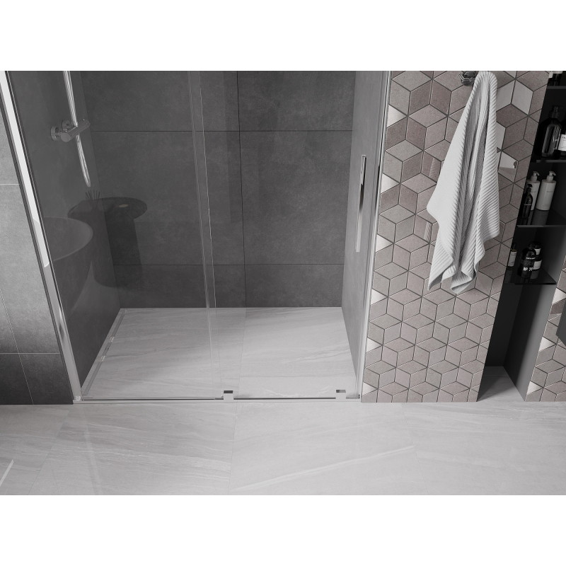 Mexen Velar drzwi prysznicowe rozsuwane 140 cm, transparent, chrom - 871-140-000-01-01