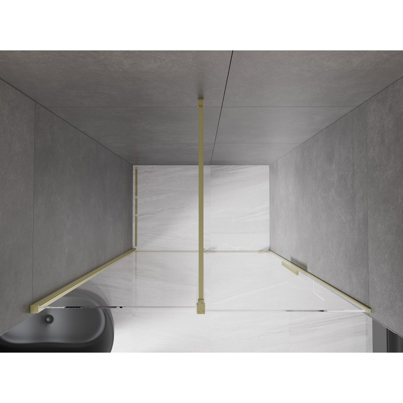 Mexen Velar drzwi prysznicowe rozsuwane 130 cm, transparent, złote szczotkowane - 871-130-000-01-55