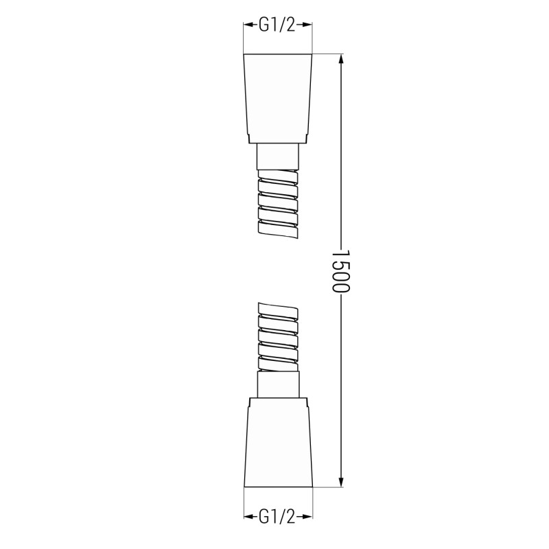 Mexen wąż prysznicowy 150 cm, gun gray szczotkowany - 79460-66