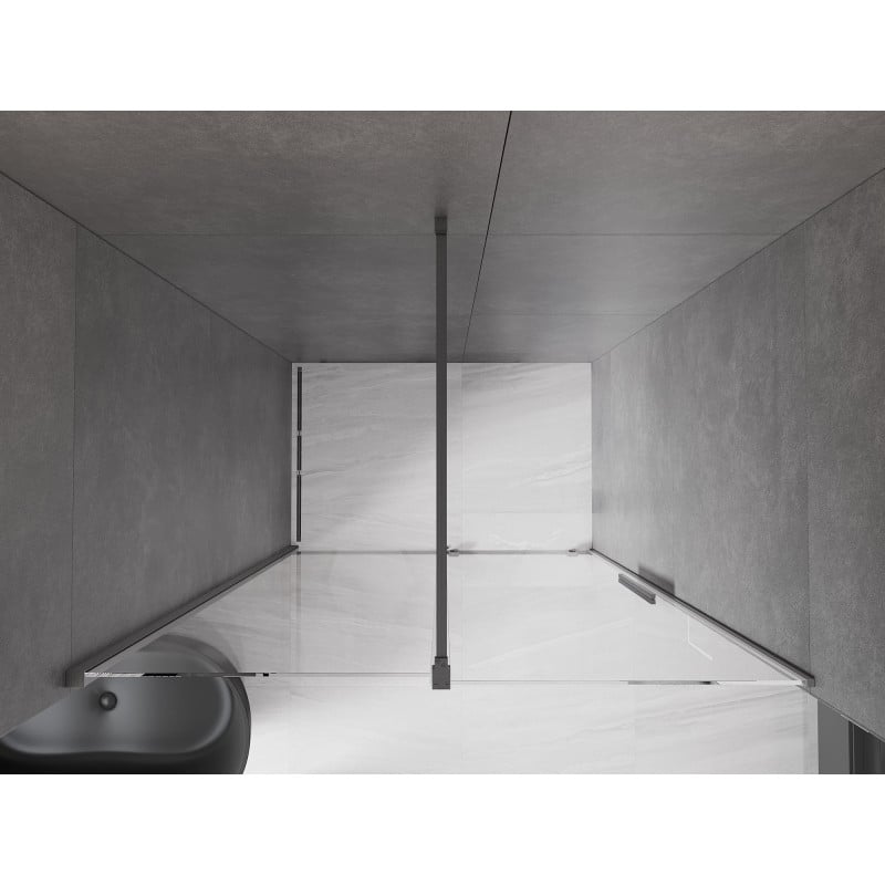 Mexen Velar drzwi prysznicowe rozsuwane 140 cm, transparent, gun gray szczotkowany - 871-140-000-01-66