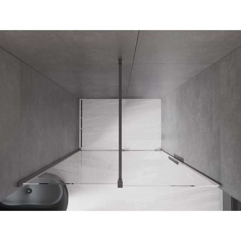 Mexen Velar drzwi prysznicowe rozsuwane 150 cm, transparent, gun gray szczotkowany - 871-150-000-01-66