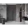 Mexen Velar drzwi prysznicowe rozsuwane 130 cm, transparent, czarne - 871-130-000-01-70