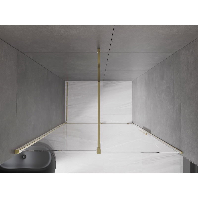 Mexen Velar drzwi prysznicowe rozsuwane 130 cm, transparent, złote - 871-130-000-01-50