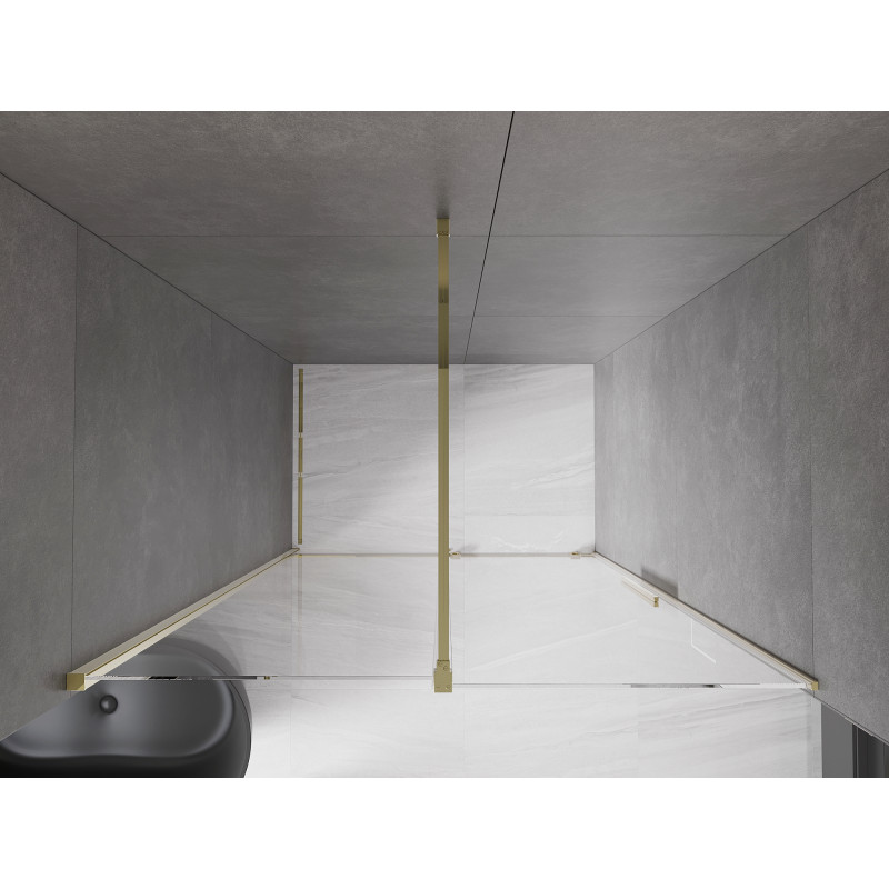 Mexen Velar drzwi prysznicowe rozsuwane 140 cm, transparent, złote - 871-140-000-01-50