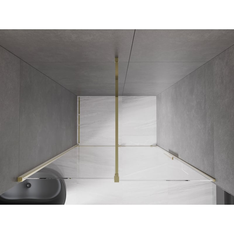 Mexen Velar drzwi prysznicowe rozsuwane 160 cm, transparent, złote - 871-160-000-01-50