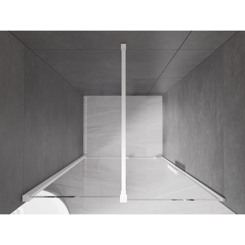 Mexen Velar drzwi prysznicowe rozsuwane 110 cm, transparent, białe - 871-110-000-01-20