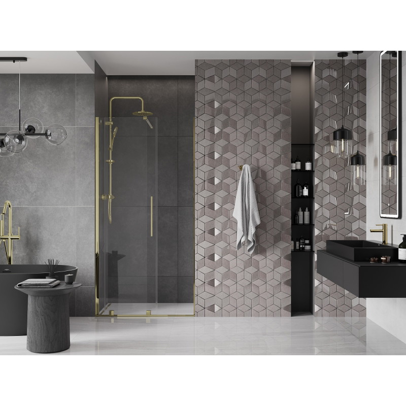 Mexen Velar drzwi prysznicowe rozsuwane 110 cm, transparent, złote - 871-110-000-01-50