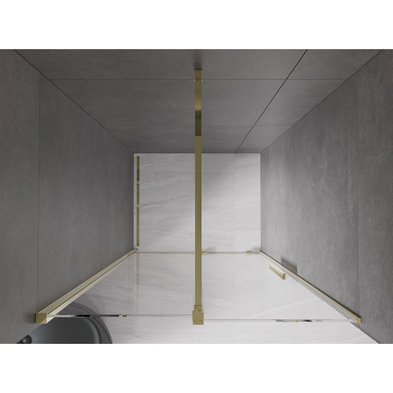 Mexen Velar drzwi prysznicowe rozsuwane 120 cm, transparent, złote - 871-120-000-01-50