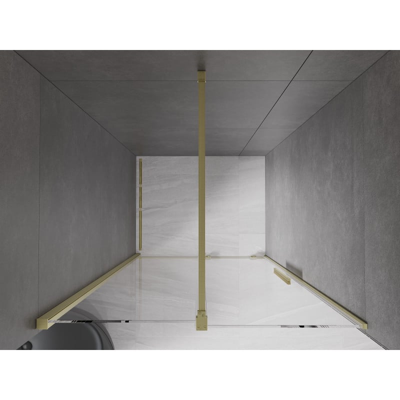 Mexen Velar drzwi prysznicowe rozsuwane 120 cm, transparent, złote szczotkowane - 871-120-000-01-55