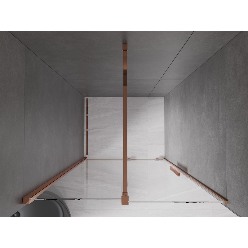 Mexen Velar drzwi prysznicowe rozsuwane 100 cm, transparent, różowe złoto - 871-100-000-01-60