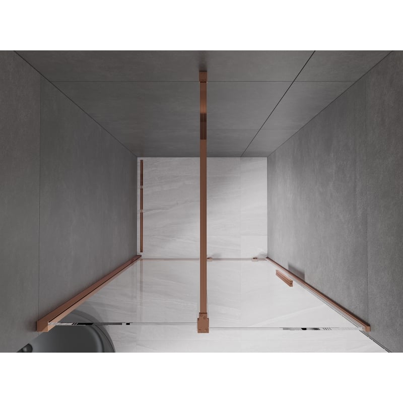 Mexen Velar drzwi prysznicowe rozsuwane 120 cm, transparent, różowe złoto - 871-120-000-01-60