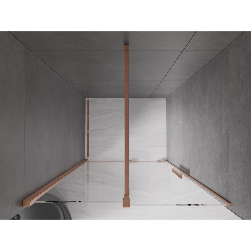 Mexen Velar drzwi prysznicowe rozsuwane 110 cm, transparent, miedź szczotkowana - 871-110-000-01-65