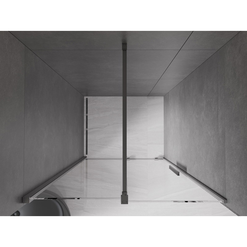 Mexen Velar drzwi prysznicowe rozsuwane 90 cm, transparent, gun gray szczotkowany - 871-090-000-01-66