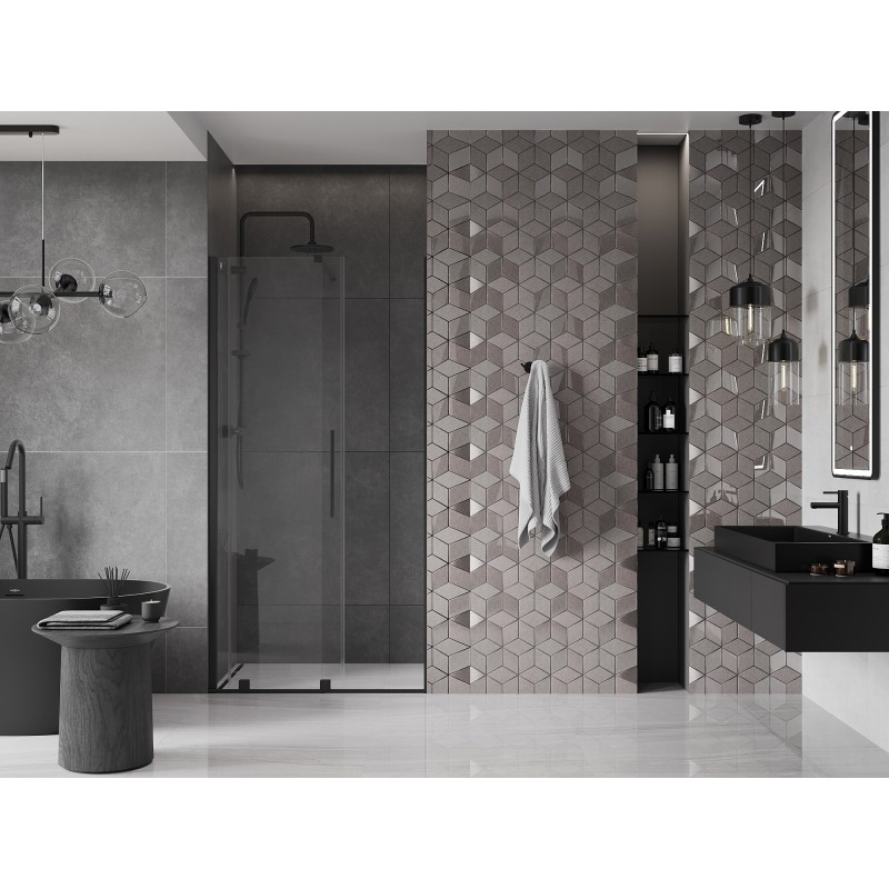 Mexen Velar drzwi prysznicowe rozsuwane 100 cm, transparent, czarne - 871-100-000-01-70