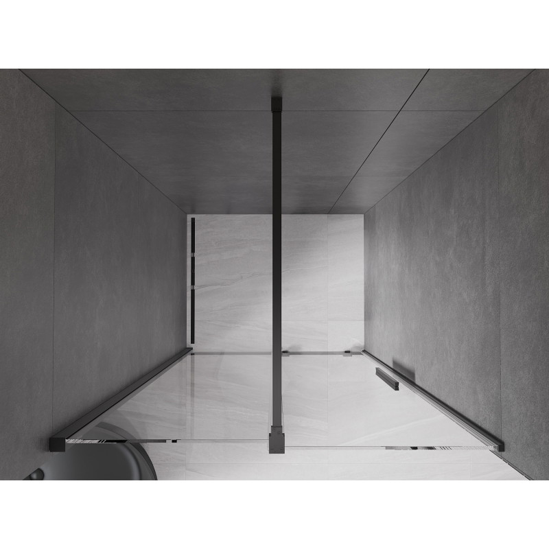 Mexen Velar drzwi prysznicowe rozsuwane 120 cm, transparent, czarne - 871-120-000-01-70