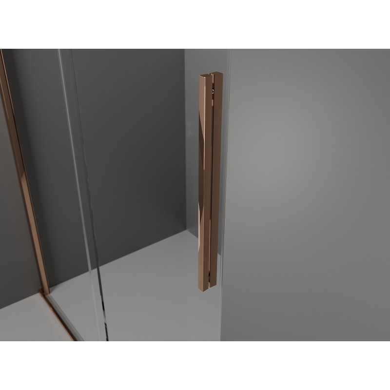 Mexen Velar drzwi prysznicowe rozsuwane 160 cm, transparent, różowe złoto - 871-160-000-01-60