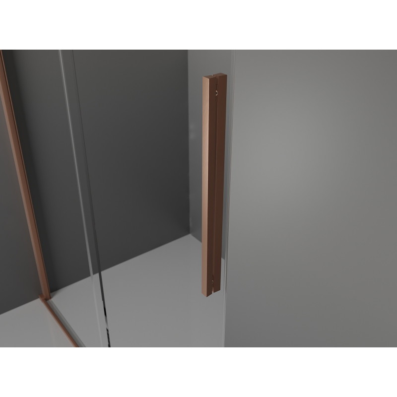 Mexen Velar drzwi prysznicowe rozsuwane 120 cm, transparent, miedź szczotkowana - 871-120-000-01-65