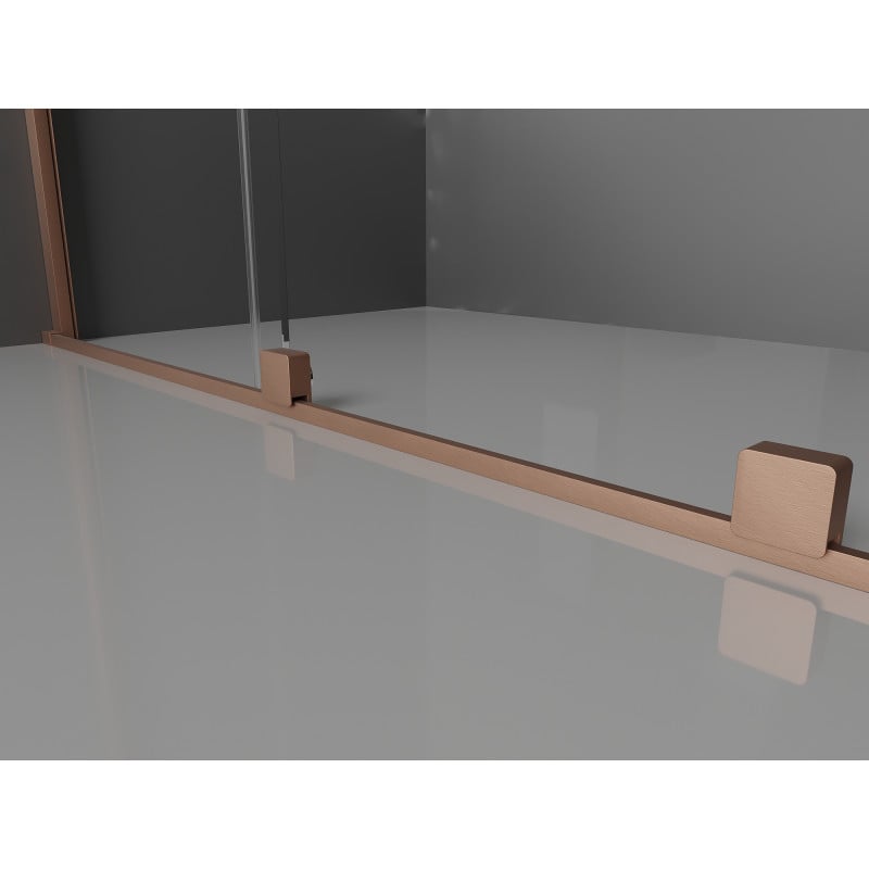 Mexen Velar drzwi prysznicowe rozsuwane 160 cm, transparent, miedź szczotkowana - 871-160-000-01-65