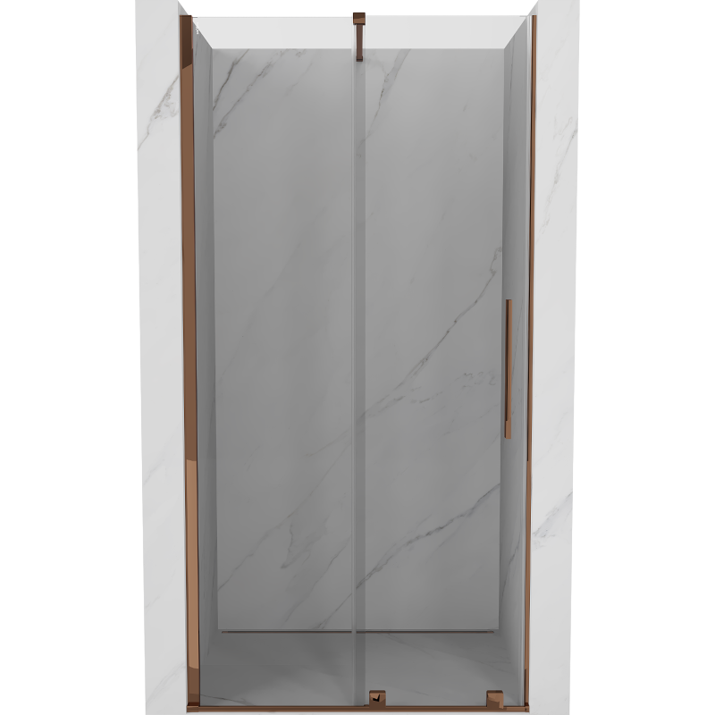 Mexen Velar drzwi prysznicowe rozsuwane 120 cm, transparent, różowe złoto - 871-120-000-01-60
