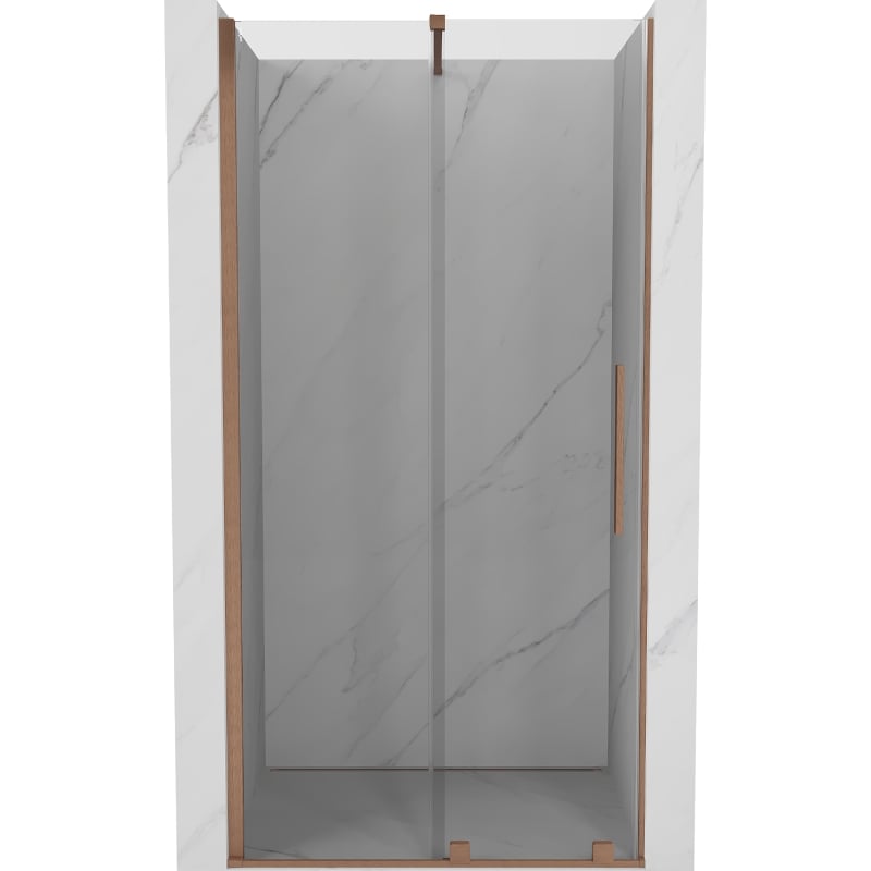 Mexen Velar drzwi prysznicowe rozsuwane 100 cm, transparent, miedź szczotkowana - 871-100-000-01-65