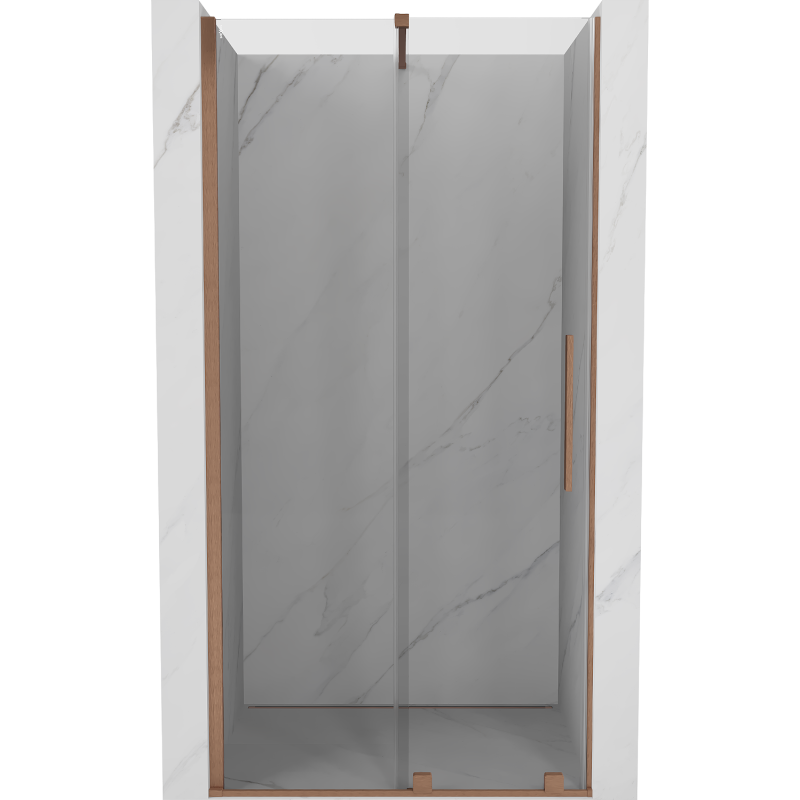 Mexen Velar drzwi prysznicowe rozsuwane 110 cm, transparent, miedź szczotkowana - 871-110-000-01-65