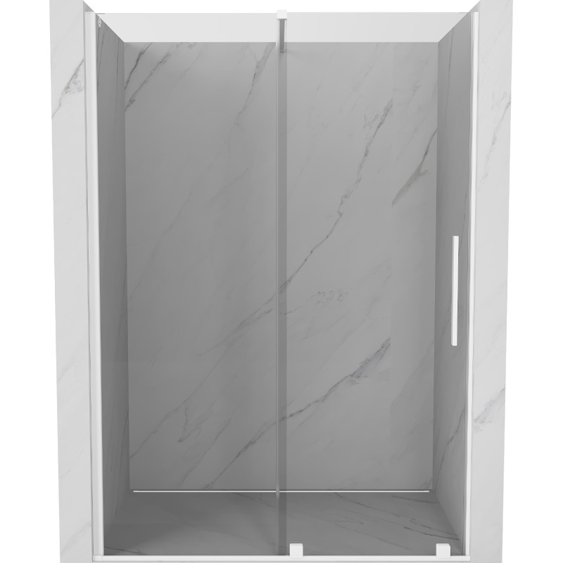 Mexen Velar drzwi prysznicowe rozsuwane 140 cm, transparent, białe - 871-140-000-01-20