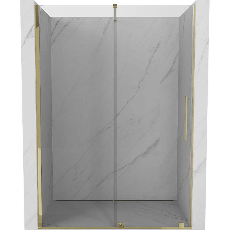 Mexen Velar drzwi prysznicowe rozsuwane 140 cm, transparent, złote - 871-140-000-01-50