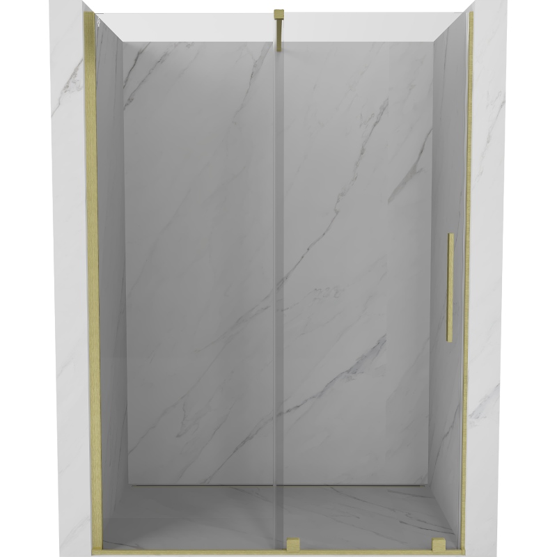 Mexen Velar drzwi prysznicowe rozsuwane 150 cm, transparent, złote szczotkowane - 871-150-000-01-55