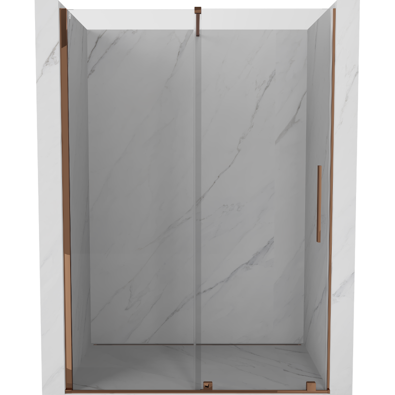 Mexen Velar drzwi prysznicowe rozsuwane 140 cm, transparent, różowe złoto - 871-140-000-01-60