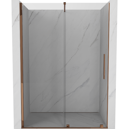 Mexen Velar drzwi prysznicowe rozsuwane 160 cm, transparent, różowe złoto - 871-160-000-01-60