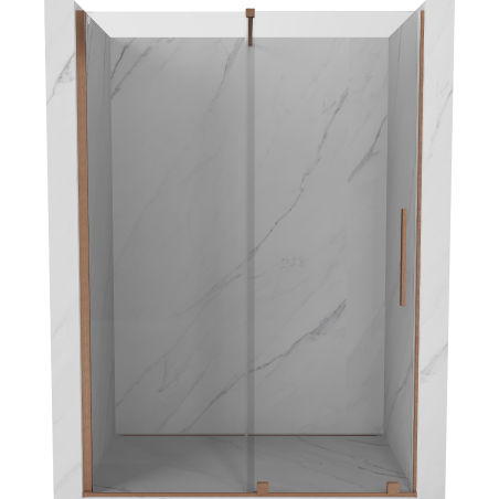 Mexen Velar drzwi prysznicowe rozsuwane 130 cm, transparent, miedź szczotkowana - 871-130-000-01-65