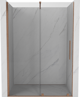 Mexen Velar drzwi prysznicowe rozsuwane 130 cm, transparent, miedź szczotkowana - 871-130-000-01-65