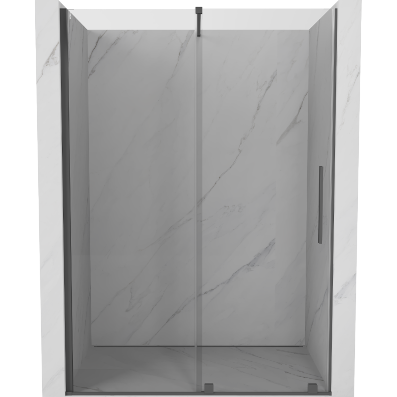Mexen Velar drzwi prysznicowe rozsuwane 150 cm, transparent, gun gray szczotkowany - 871-150-000-01-66
