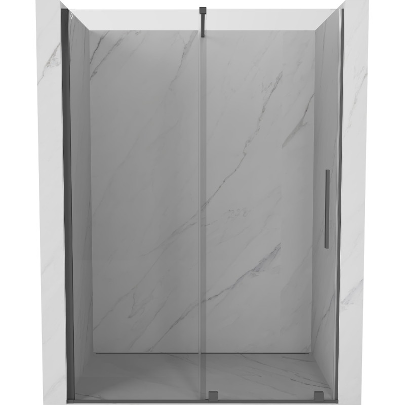 Mexen Velar drzwi prysznicowe rozsuwane 160 cm, transparent, gun gray szczotkowany - 871-160-000-01-66