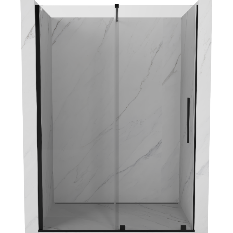 Mexen Velar drzwi prysznicowe rozsuwane 160 cm, transparent, czarne - 871-160-000-01-70