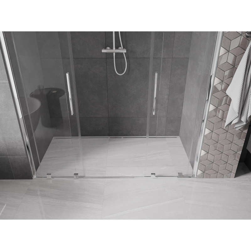 Mexen Velar Duo drzwi prysznicowe rozsuwane 170 cm, transparent, chrom - 871-170-000-02-01