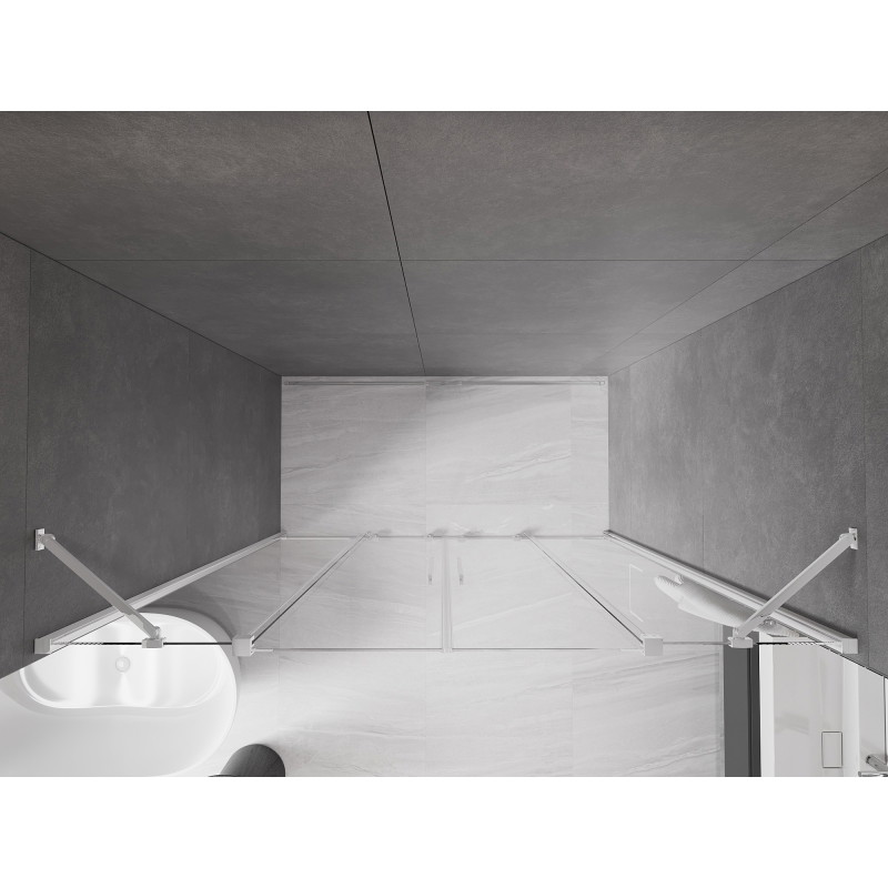Mexen Velar Duo drzwi prysznicowe rozsuwane 170 cm, transparent, chrom - 871-170-000-02-01