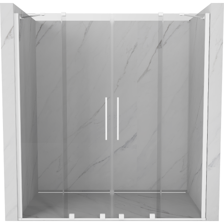 Mexen Velar Duo drzwi prysznicowe rozsuwane 200 cm, transparent, białe - 871-200-000-02-20