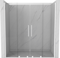 Mexen Velar Duo drzwi prysznicowe rozsuwane 200 cm, transparent, białe - 871-200-000-02-20