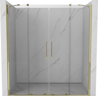 Mexen Velar Duo drzwi prysznicowe rozsuwane 180 cm, transparent, złote - 871-180-000-02-50