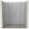 Mexen Velar Duo drzwi prysznicowe rozsuwane 200 cm, transparent, złote - 871-200-000-02-50