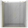 Mexen Velar Duo drzwi prysznicowe rozsuwane 200 cm, transparent, złote szczotkowane - 871-200-000-02-55