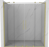 Mexen Velar Duo drzwi prysznicowe rozsuwane 200 cm, transparent, złote szczotkowane - 871-200-000-02-55